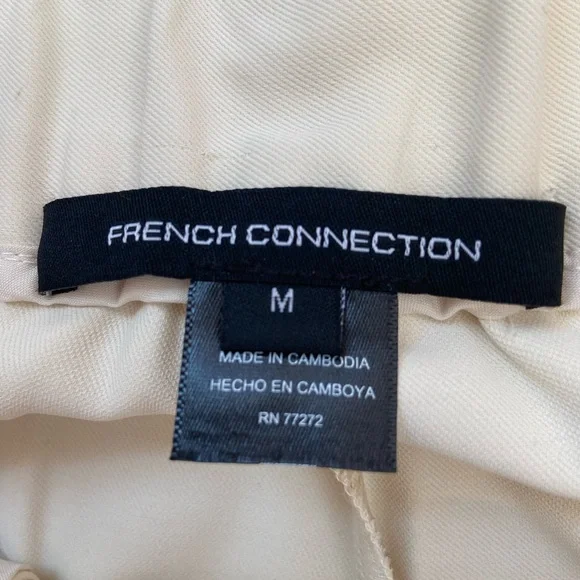 French Connection Cream Wide Leg Pants - Picture 3 of 8